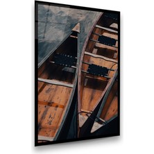 Glass Art Kayıklar Dikey Cam Tablo