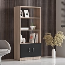 L'occi Concept Diego D Ofis Kapaklı Kitaplık (Meşe-Siyah)