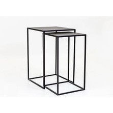 Merzana Elegant 2 Li Zigon Sehpa, Metal Zigon Sehpa