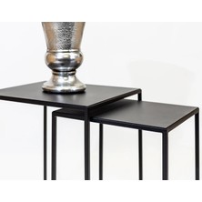 Merzana Elegant 2 Li Zigon Sehpa, Metal Zigon Sehpa