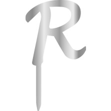 Pastaland Aynalı Gümüş Pleksi R Harfi