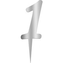 Pastaland Aynalı Gümüş Pleksi 1 Rakamı