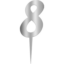 Pastaland Aynalı Gümüş Pleksi 8 Rakamı