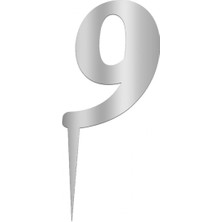 Pastaland Aynalı Gümüş Pleksi 9 Rakamı