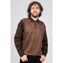 Pelikan Erkek Desenli Dirsek Detaylı Polo Yaka Kazak 1577423 Kahverengi