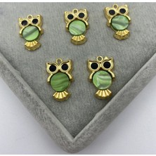 Hedef Bijuteri 1 Adet Sedefli Yeşil Baykuş Model Kolye Ucu