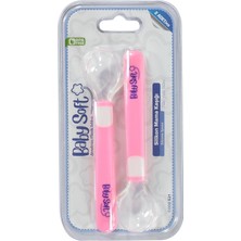 BabySoft 2'li Silikon Mama Kaşığı Pembe