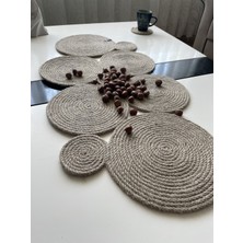 My Eticaret  Hasır Jüt Salon Mutfak Nişan Düğün Masa Örtüsü Runner Amerikan Servis