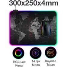 Polhammobile Rgb 14 Işık Modlu Kaymaz Tabanlı Kauçuk Kumaş Mouse Pad 300*250*4 mm