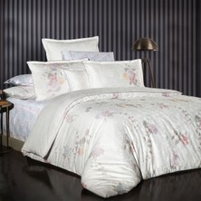 Sarev Mirabel Pamuk Saten Nevresim Takımı Çift Kişilik Beyaz