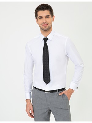 Pierre Cardin Erkek Beyaz Slim Fit Basic Gömlek 50251691-VR013