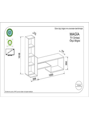 Meltem Çelik - BMdekor BMdekor TV Ünitesi Magnum Beyaz Kırmızı 127 cm