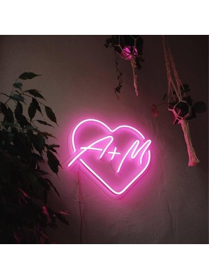Honey Concept A ve M Harf Neon LED