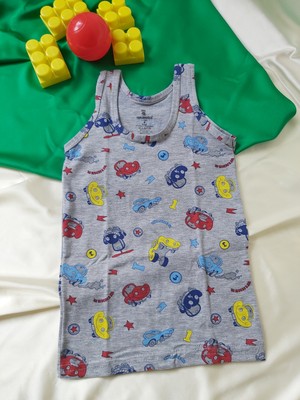 Ceylanoğlu Erkek Çocuk Desenli Atlet 6'lı Pamuk