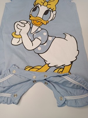 George Disney Daisy Duck %100 Pamuk Fırfırlı Mavi Romper / Tulum