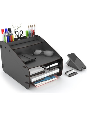 Design OTTO Medium Modest - 6 Renk - A4 Evrak Rafı Masaüstü Organizer Düzenleyici Siyah