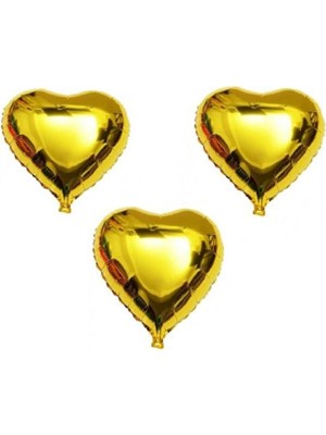 Dipak Gold Renk Parlak Kalp Şekli Folyo Balon