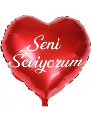 Dipak Kırmızı Kalp Seni Seviyorum Yazılı Folyo Balon
