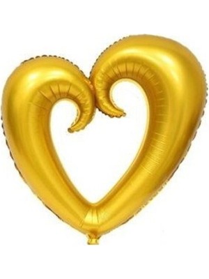 Dipak Gold Renk Içi Boş Kalp Folyo Balon