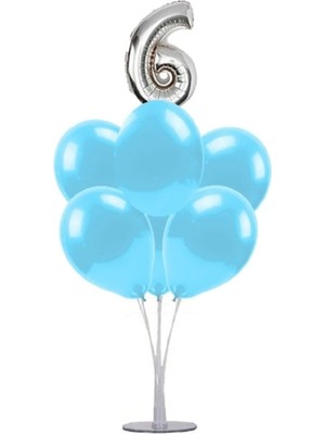 Dipak Mavi / Gümüş Renk 6 Yaş Balon Standı