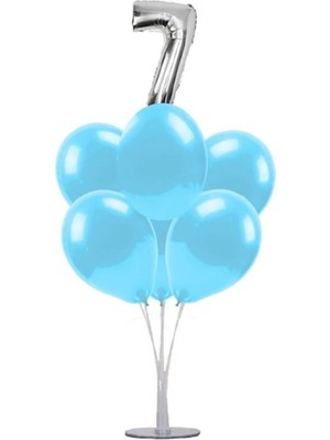 Dipak Mavi  Gümüş Renk 7 Yaş Balon Standı