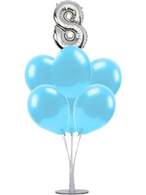 Dipak Mavi / Gümüş Renk 8 Yaş Balon Standı
