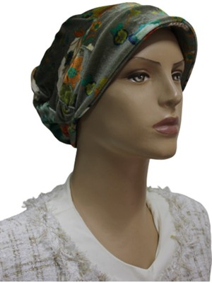 Eflin Kadın Giyim Kasket Şapka Kadife Yeşil