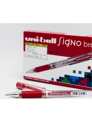 Uni-Ball Um-153 Roller Kalem Signo Broad Jel Bilye Uç Davetiye Kalemi 1.0 Mm Kırmızı (12 Li Kutu)