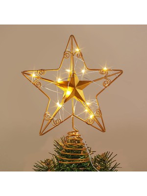 Brightest Star 15 LED Işık Tasarımı Yıldız Ağaç Üstü Dekorasyonu (Yurt Dışından)