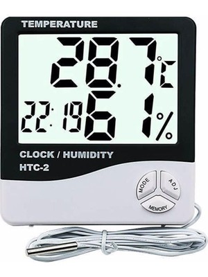 Sanec Htc-2 Dijital Termometre Sıcaklık ve Nem Ölçer Problu