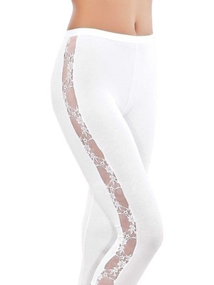 Imer Kadın Tayt Uzun Yan Dantelli