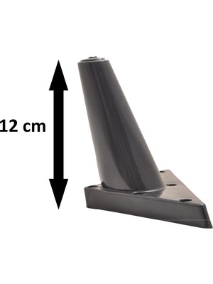 Zeygen Sena Plastik Ayak Baza Ayağı Koltuk - Kanepe Ayağı Puf-Tv Ünitesi Ayağı 8 Adet 12 cm Siyah Renk