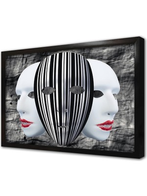 Tablosan Maske Çerçeveli Cam Tablo