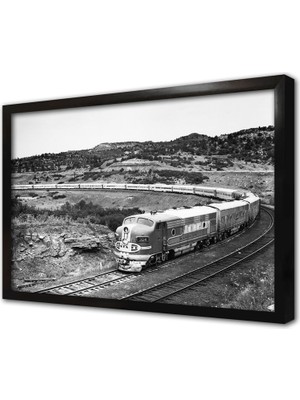 Tablosan Nostaljik Tren Çerçeveli Cam Tablo