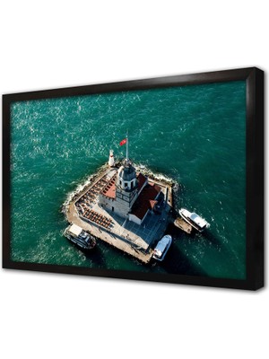 Tablosan Istanbul Kız Kulesi Çerçeveli Cam Tablo