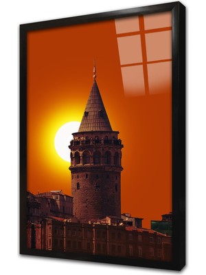 Tablosan Istanbul Galata Çerçeveli Cam Tablo