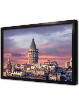 Tablosan Istanbul Galata Kulesi Çerçeveli Cam Tablo