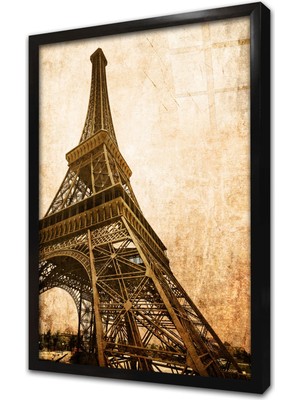 Tablosan Fransa Eyfel Kulesi Çerçeveli Cam Tablo