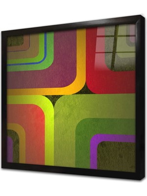 Tablosan Dekoratif Soyut Çerçeveli Cam Tablo