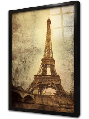 Tablosan Fransa Eyfel Kulesi Çerçeveli Cam Tablo