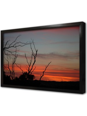 Tablosan Gün Batımı Çerçeveli Cam Tablo