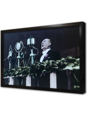 Tablosan Atatürkün Nutuk Çerçeveli Cam Tablo