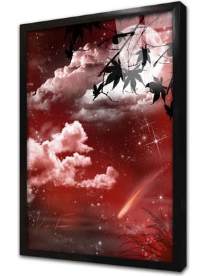 Tablosan Fantastik Gökyüzü Çerçeveli Cam Tablo