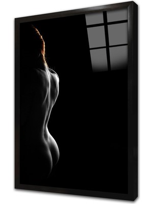 Tablosan Sanatsal Nü Çerçeveli Cam Tablo