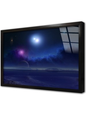 Tablosan Uzay Teleskobu Görüntüleri Çerçeveli Cam Tablo