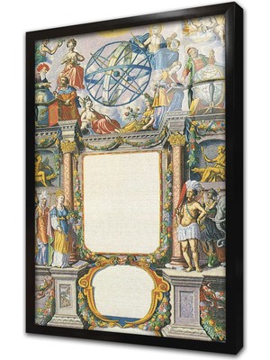 Tablosan Eski Dünya Haritası Çerçeveli Cam Tablo