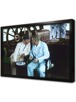 Tablosan Atatürk ve Salih Bozok Çerçeveli Cam Tablo