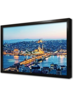 Tablosan Gün Batımı Galatadan Eminönü Çerçeveli Cam Tablo