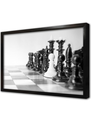 Tablosan Satranç Çerçeveli Cam Tablo