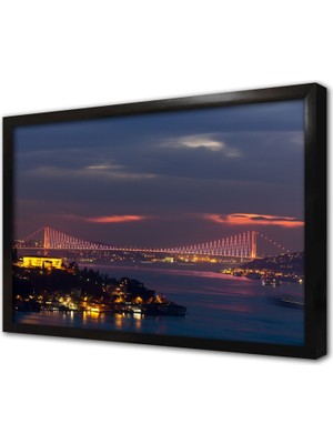 Tablosan Istanbul Boğaz Köprüsü Çerçeveli Cam Tablo